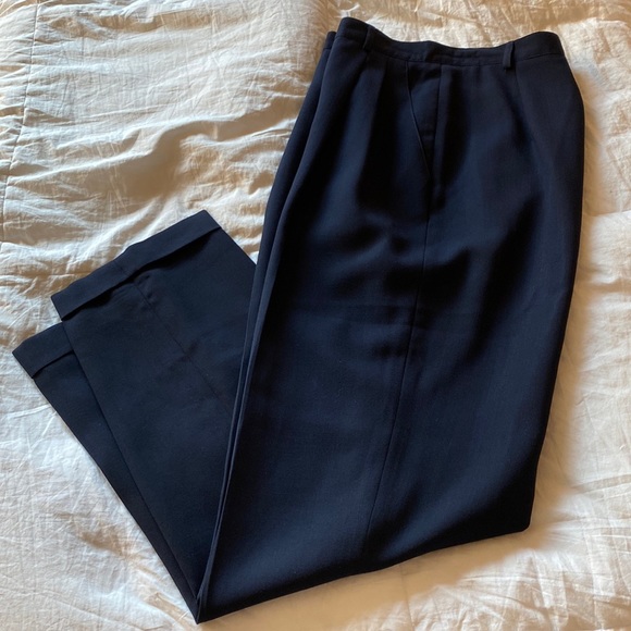 Lauren Ralph Lauren Worsted Wool Slacks Trouser Pants Navy - Picture 5 of 6